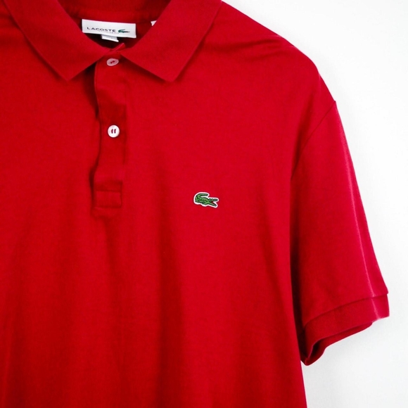 Lacoste Stretchy Deep Pink Small Logo Polo Shirt (Large) - Picture 2 of 4